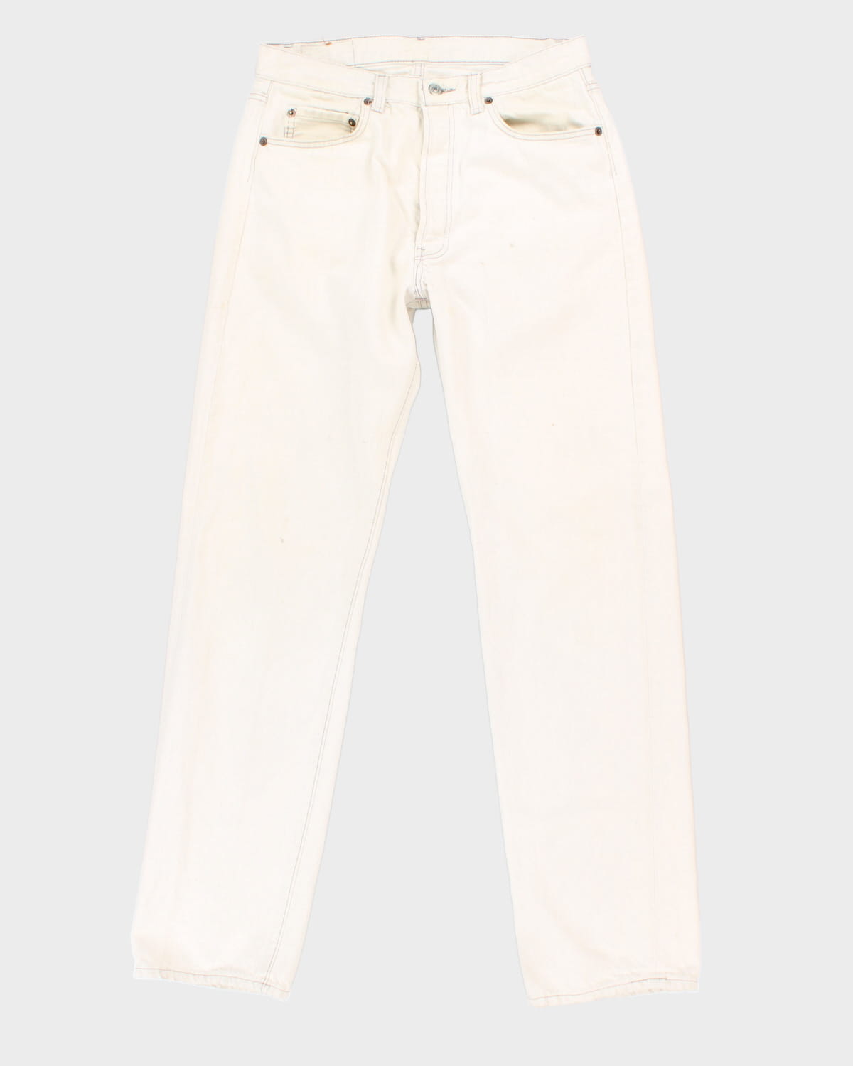 Distressed Off-White Levi's Jeans - 37