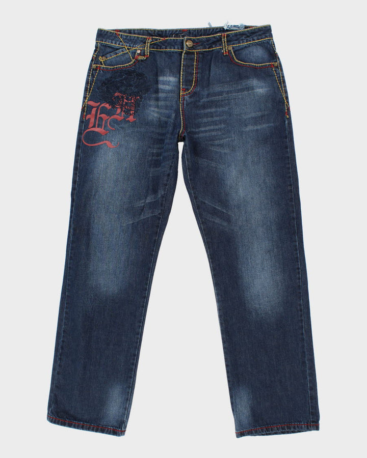 Y2K 00s Ed Hardy Embroidered Jeans - W40 L34