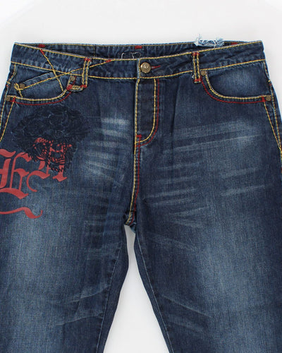 Y2K 00s Ed Hardy Embroidered Jeans - W40 L34