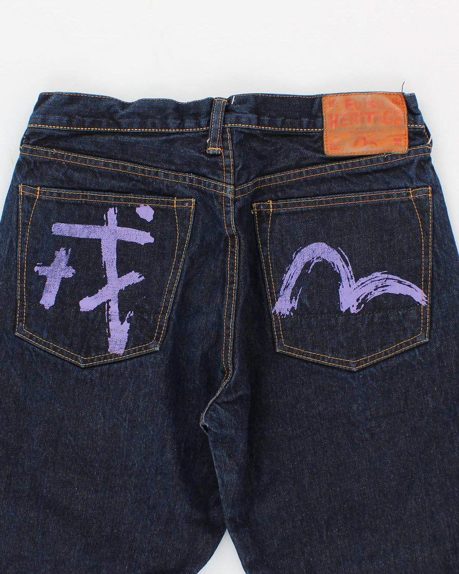 Mens Dark wash Evisu Logo Jeans - 32