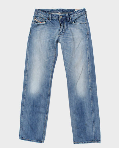 Men's Blue Diesel Straight Leg Jeans - 32