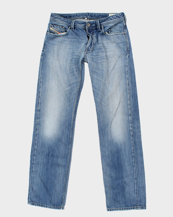 Men's Blue Diesel Straight Leg Jeans - 32