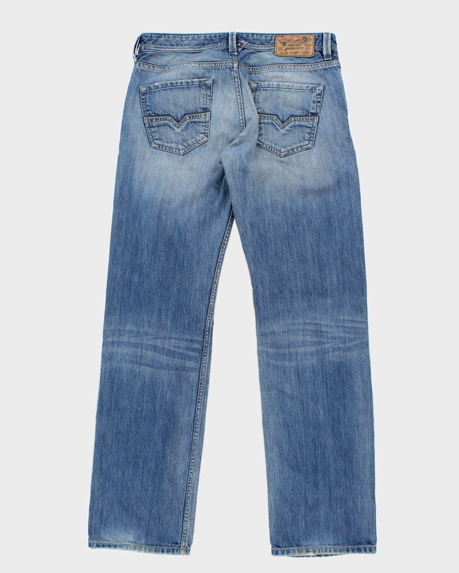 Men's Blue Diesel Straight Leg Jeans - 32