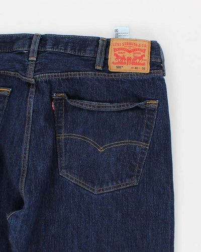 Men Blue Dark Wash 501 Levi's Jeans - W40 L29