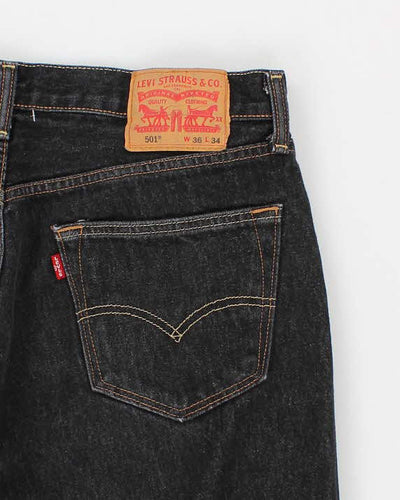 Mens Black 501 Levi's Jeans - 36