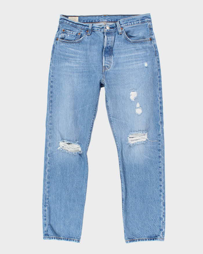 Mens Blue 501 Levi's Distressed Jeans - W34 L28