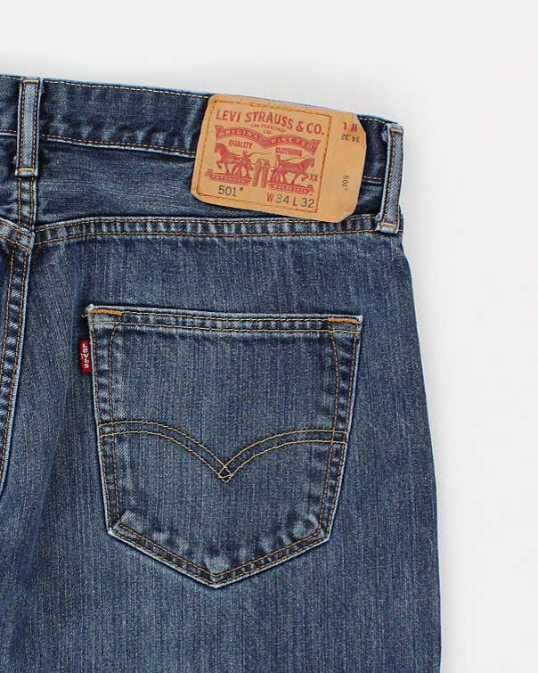 Mens Blue 501 Levi's Jeans - W34 L29