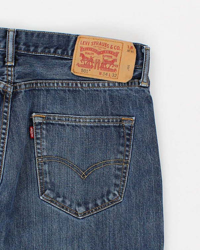Mens Blue 501 Levi's Jeans - W34 L29