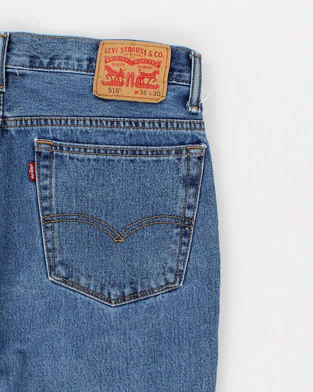 Mens Blue 516 Levi's Jeans - W36 L28