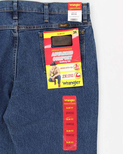 Deadstock 1990s Mens Blue Wrangler Slim Fit Jeans - W36 L32