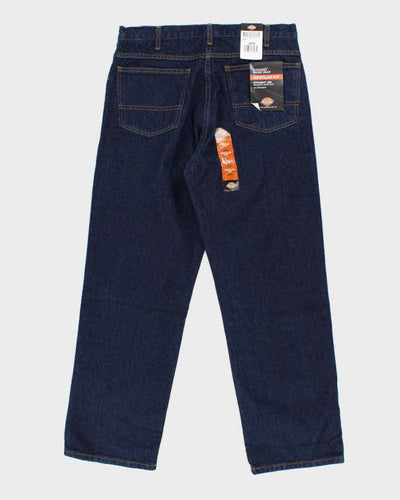 Deadstock Mens Dickies Dark Blue Wash Straight Leg Jeans - M