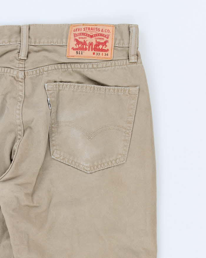 Levi's 511 White Tab Beige Jeans W34 L34 – Rokit