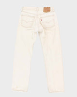 Vintage 90s Levi's 501 Distressed Cream Jeans - W30 L30