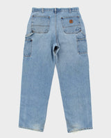 Vintage 90s Carhartt Double Knee Workwear Light Wash Jeans - W36 L33