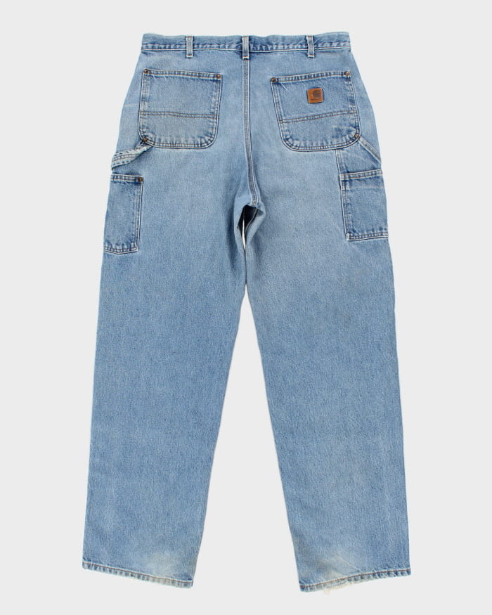 Vintage 90s Carhartt Double Knee Workwear Light Wash Jeans - W36 L33