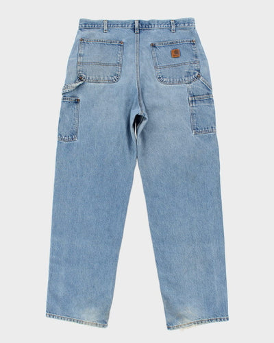 Vintage 90s Carhartt Double Knee Workwear Light Wash Jeans - W36 L33
