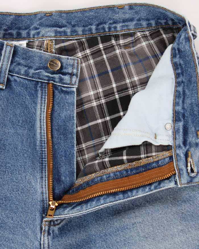 00s Carhartt Flannel Lined Medium Wash Jeans - W32 L35
