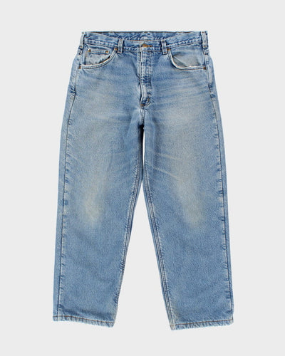 00s Carhartt Light Wash Faded Fleece Lined Jeans - W36 L30