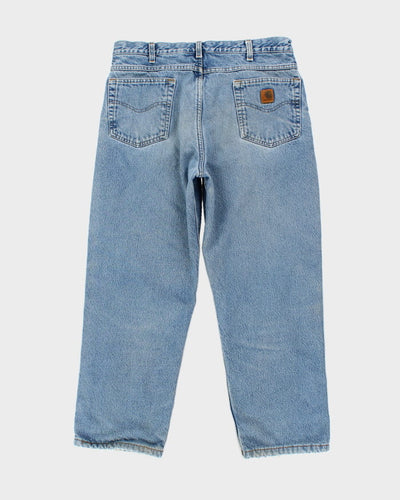 00s Carhartt Light Wash Faded Fleece Lined Jeans - W36 L30