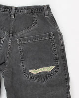 Y2K 00s JNCO Jeans The Low Down Paint Marked Faded Black Jeans - W39 L33