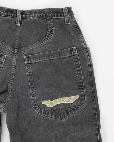 Y2K 00s JNCO Jeans The Low Down Paint Marked Faded Black Jeans - W39 L33