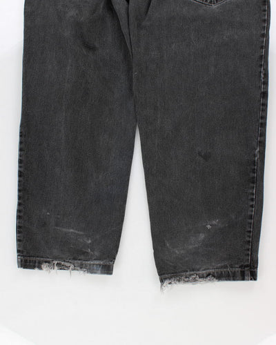Y2K 00s JNCO Jeans The Low Down Paint Marked Faded Black Jeans - W39 L33
