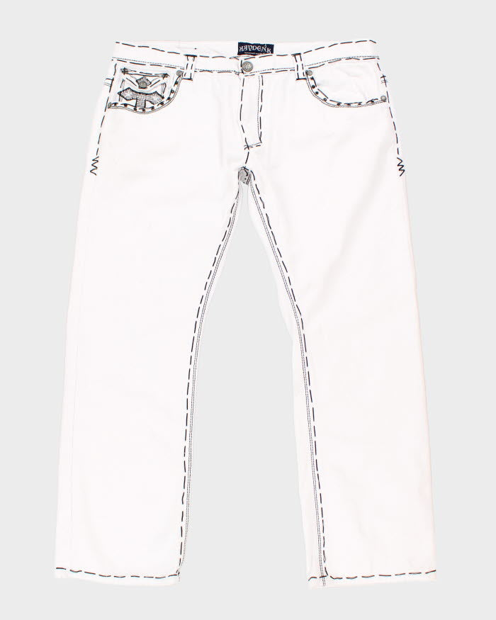 Vintage Y2K Gothic White Jeans - W38 L30