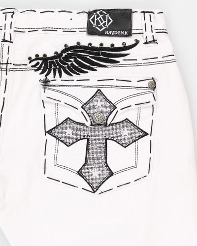 Vintage Y2K Gothic White Jeans - W38 L30