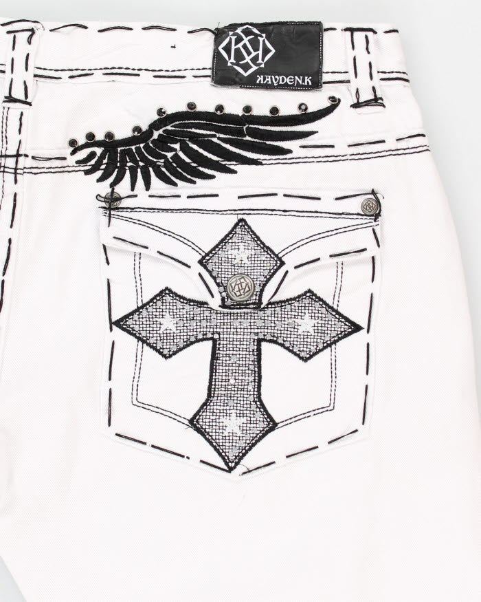 Vintage Y2K Gothic White Jeans - W38 L30
