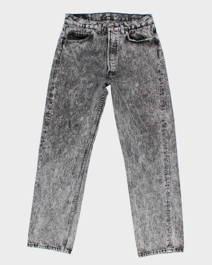 Men's Vintage Levi's 501 Grey Acid Wash Jeans - W28 L28