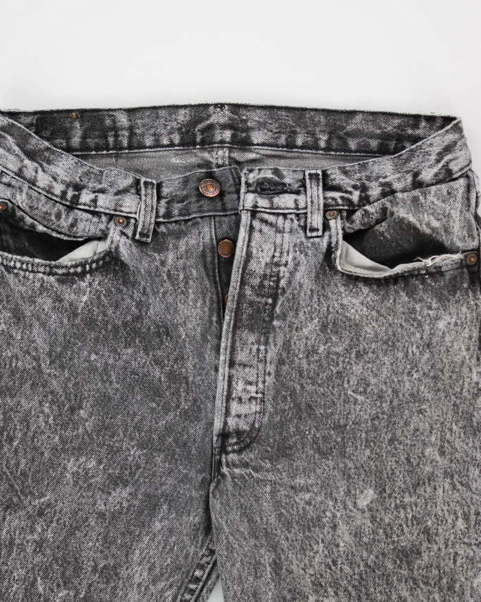 Men's Vintage Levi's 501 Grey Acid Wash Jeans - W28 L28