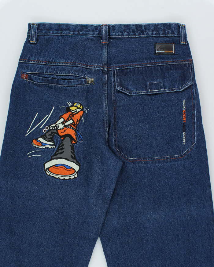 Vintage Y2k 00s Paco Sport Embroidered Jeans - W34 L34 – Rokit