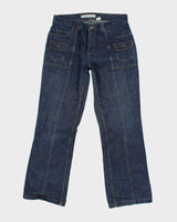 Vintage 90's Multi Pocket Bootcut Dark Wash Denim Jeans - W34 L30