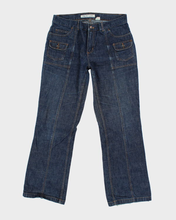 Vintage 90's Multi Pocket Bootcut Dark Wash Denim Jeans - W34 L30