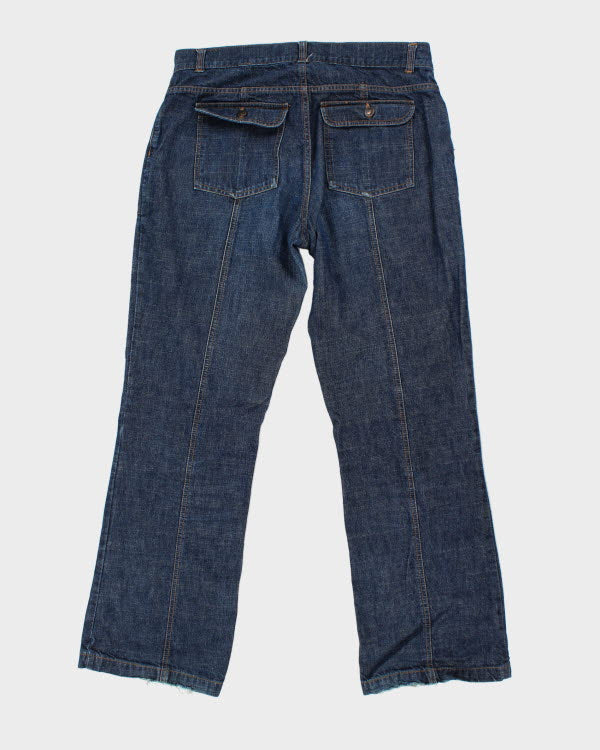 Vintage 90's Multi Pocket Bootcut Dark Wash Denim Jeans - W34 L30
