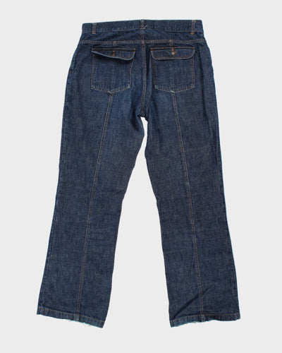 Vintage 90's Multi Pocket Bootcut Dark Wash Denim Jeans - W34 L30