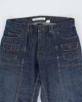 Vintage 90's Multi Pocket Bootcut Dark Wash Denim Jeans - W34 L30