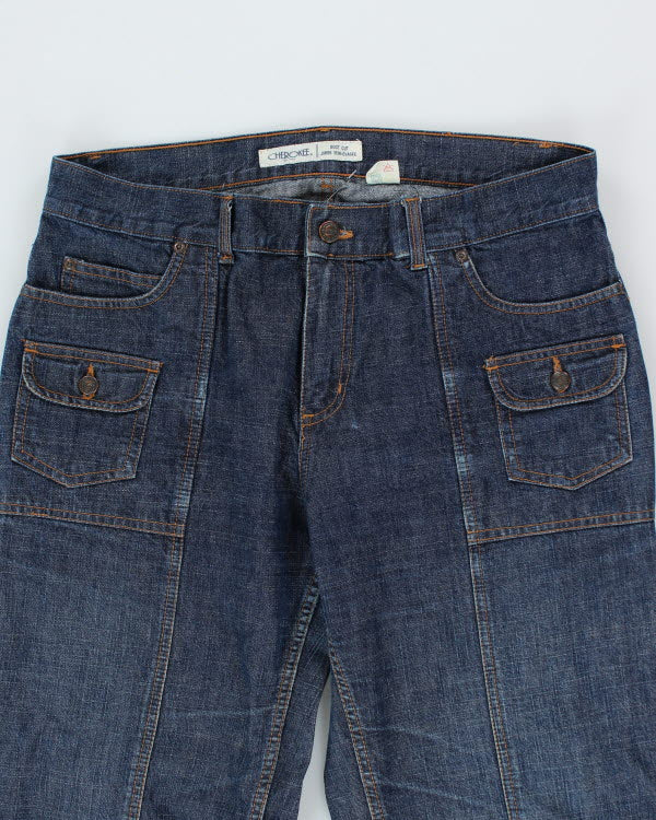 Vintage 90's Multi Pocket Bootcut Dark Wash Denim Jeans - W34 L30