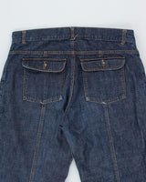 Vintage 90's Multi Pocket Bootcut Dark Wash Denim Jeans - W34 L30
