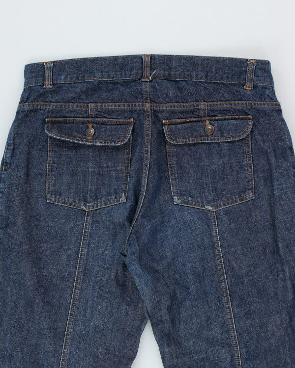Vintage 90's Multi Pocket Bootcut Dark Wash Denim Jeans - W34 L30