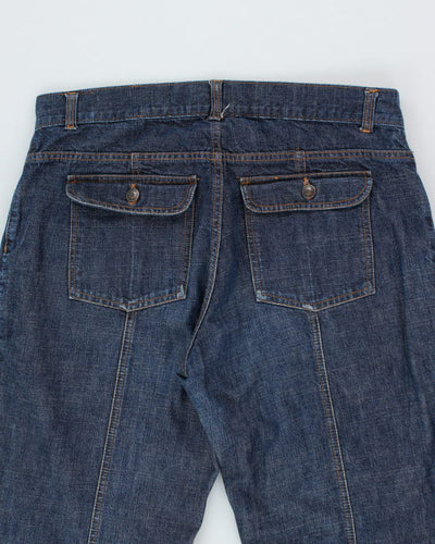 Vintage 90's Multi Pocket Bootcut Dark Wash Denim Jeans - W34 L30