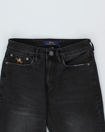 Vintage Polo Bear Embroidered Black Jeans - W30 L25