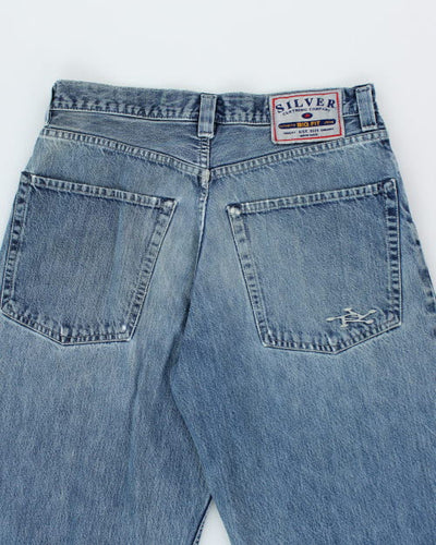 Vintage 90's Silver Restricted Baggy Denim Jeans - W32 L29