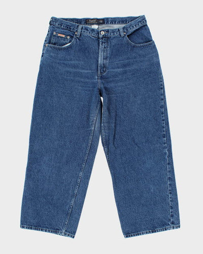 Vintage Wide Leg Blue Notes Jeans - W36 L28