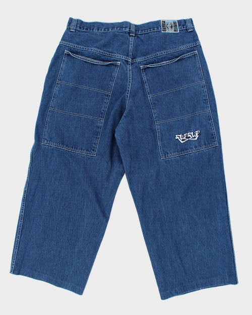 Vintage 90's Flip Flop Ultra Wide Leg Embroidered Jeans - W38 L27