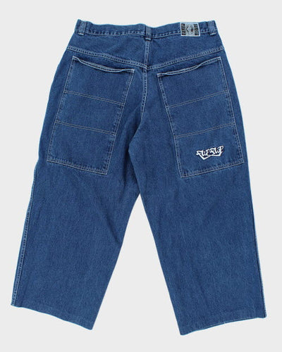 Vintage 90's Flip Flop Ultra Wide Leg Embroidered Jeans - W38 L27