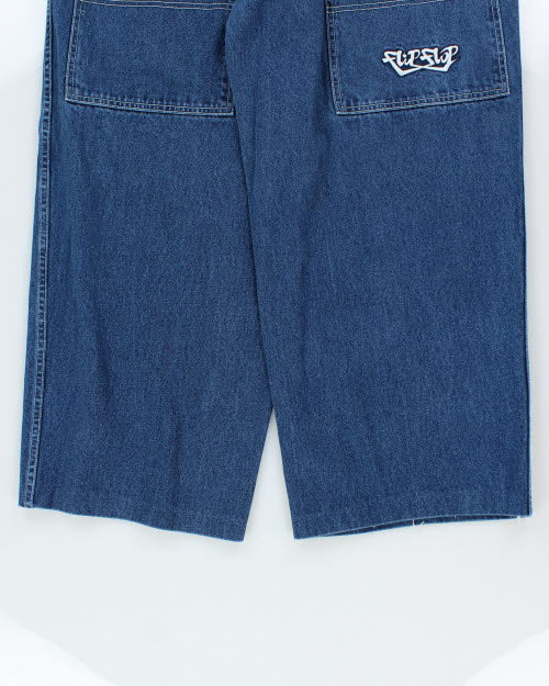 Vintage 90's Flip Flop Ultra Wide Leg Embroidered Jeans - W38 L27