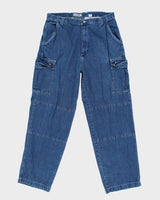 Vintage 90's Baggy Badge Cargo Denim Jeans - W34 L32