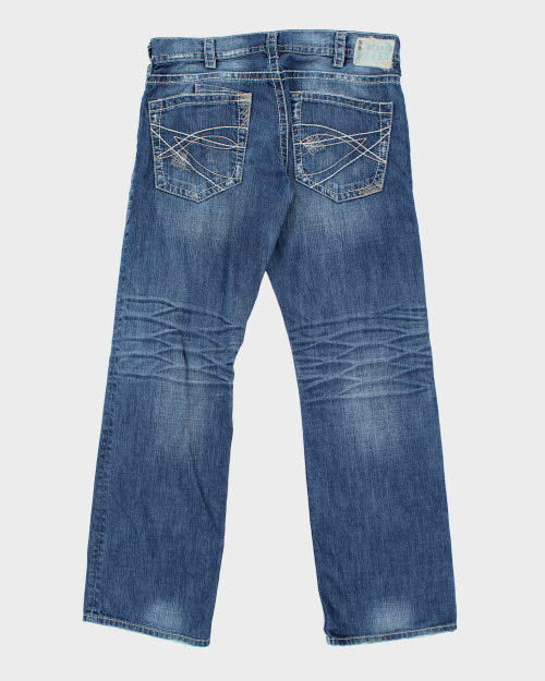 Vintage Silver Dark Wash Denim Jeans - W38 L32