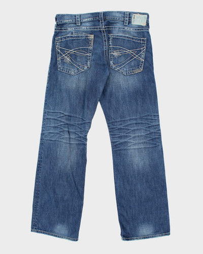 Vintage Silver Dark Wash Denim Jeans - W38 L32
